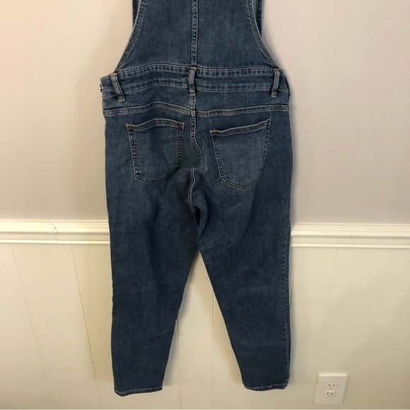 MNG by Mango Medium Blue Pocket Maternity Skinny Overalls Size Small NWT - Picture 8 of 12